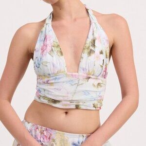 YOUNG & FREE FLORAL HALTER TOP